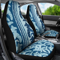 Hawaii Pua Kenikeni Lei Car Seat Cover With Lau Maia Royal Blue