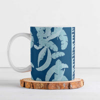 Hawaii Pua Kenikeni Lei Ceramic Mug With Lau Maia Royal Blue