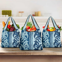 Hawaii Pua Kenikeni Lei Grocery Bag With Lau Maia Royal Blue