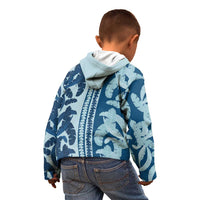 Hawaii Pua Kenikeni Lei Kid Hoodie With Lau Maia Royal Blue