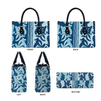 Hawaii Pua Kenikeni Lei Leather Bag With Lau Maia Royal Blue
