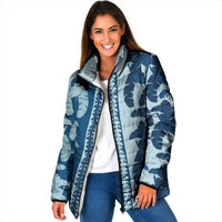 Hawaii Pua Kenikeni Lei Padded Jacket With Lau Maia Royal Blue