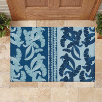 Hawaii Pua Kenikeni Lei Rubber Doormat With Lau Maia Royal Blue