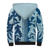 Hawaii Pua Kenikeni Lei Sherpa Hoodie With Lau Maia Royal Blue