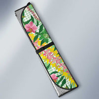 Hawaii Pikake Lokelani Plumeria Lei Auto Sun Shade Green Palaka Motifs