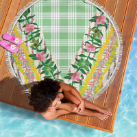 Hawaii Pikake Lokelani Plumeria Lei Beach Blanket Green Palaka Motifs