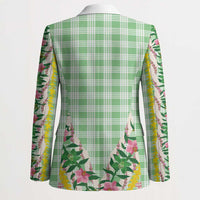 Hawaii Pikake Lokelani Plumeria Lei Blazer Green Palaka Motifs