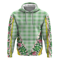 Hawaii Pikake Lokelani Plumeria Lei Hoodie Green Palaka Motifs