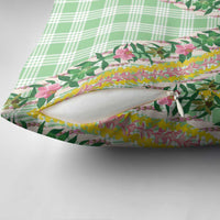 Hawaii Pikake Lokelani Plumeria Lei Pillow Cover Green Palaka Motifs