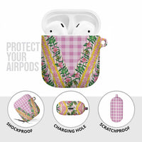 Hawaii Pikake Lokelani Plumeria Lei AirPods Case Pink Palaka Motifs