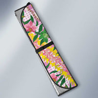 Hawaii Pikake Lokelani Plumeria Lei Auto Sun Shade Pink Palaka Motifs