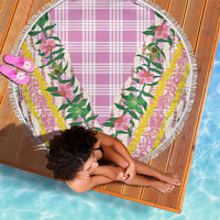 Hawaii Pikake Lokelani Plumeria Lei Beach Blanket Pink Palaka Motifs