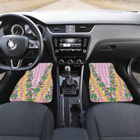 Hawaii Pikake Lokelani Plumeria Lei Car Mats Pink Palaka Motifs