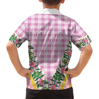 Hawaii Pikake Lokelani Plumeria Lei Hawaiian Shirt Pink Palaka Motifs