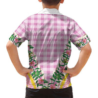 Hawaii Pikake Lokelani Plumeria Lei Kid Hawaiian Shirt Pink Palaka Motifs