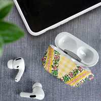 Hawaii Pikake Lokelani Plumeria Lei AirPods Case Yellow Palaka Motifs