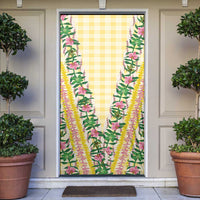 Hawaii Pikake Lokelani Plumeria Lei Door Cover Yellow Palaka Motifs