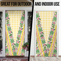 Hawaii Pikake Lokelani Plumeria Lei Door Cover Yellow Palaka Motifs