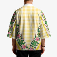 Hawaii Pikake Lokelani Plumeria Lei Kimono Yellow Palaka Motifs