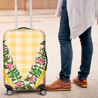 Hawaii Pikake Lokelani Plumeria Lei Luggage Cover Yellow Palaka Motifs