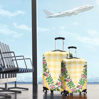 Hawaii Pikake Lokelani Plumeria Lei Luggage Cover Yellow Palaka Motifs