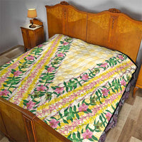 Hawaii Pikake Lokelani Plumeria Lei Quilt Yellow Palaka Motifs