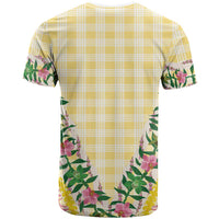 Hawaii Pikake Lokelani Plumeria Lei T Shirt Yellow Palaka Motifs