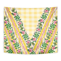 Hawaii Pikake Lokelani Plumeria Lei Tapestry Yellow Palaka Motifs