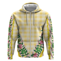 Hawaii Pikake Lokelani Plumeria Lei Zip Hoodie Yellow Palaka Motifs