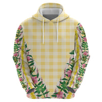 Hawaii Pikake Lokelani Plumeria Lei Zip Hoodie Yellow Palaka Motifs