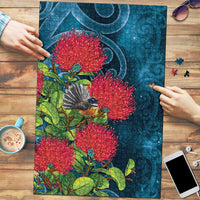 New Zealand Matariki Piwakawaka Puzzle Maori Koru With Pohutukawa Flowers