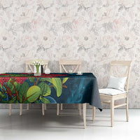 New Zealand Matariki Piwakawaka Tablecloth Maori Koru With Pohutukawa Flowers