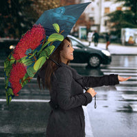 New Zealand Matariki Piwakawaka Umbrella Maori Koru With Pohutukawa Flowers