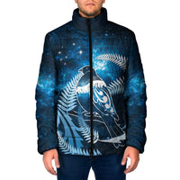 New Zealand Matariki Padded Jacket Pigeon Kereru Maori Fern Art
