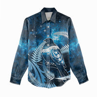 New Zealand Matariki Women Casual Shirt Pigeon Kereru Maori Fern Art