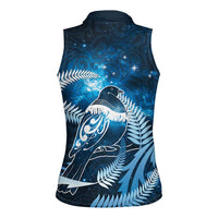 New Zealand Matariki Women Sleeveless Polo Shirt Pigeon Kereru Maori Fern Art LT05 - Polynesian Pride