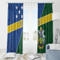 Solomon Islands Independence Day Window Curtain With Coat Of Arms