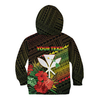 Personalized Hawaii Born and Raised Kid Hoodie Kanaka Maoli Flag Day