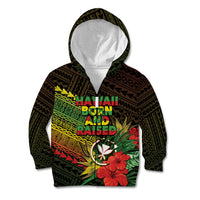 Personalized Hawaii Born and Raised Kid Hoodie Kanaka Maoli Flag Day