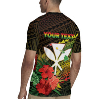 Personalized Hawaii Born and Raised Rugby Jersey Kanaka Maoli Flag Day