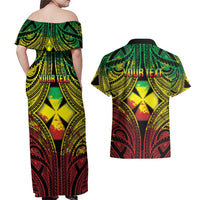 Personalised Wallis and Futuna Territory Day Couples Matching Off Shoulder Maxi Dress and Hawaiian Shirt Polynesian Pattern Simple Style