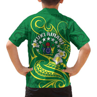 Cook Islands Happy Constitution Day Family Matching Puletasi and Hawaiian Shirt Pattern Tribal Art
