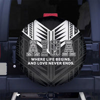 Samoa Aiga Spare Tire Cover Samoan Tribal Pattern LT05 No hole Black - Polynesian Pride