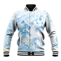 Polynesia Hammerhead Shark Baseball Jacket Tropical Flowers Tribal Pattern Blue LT05 Unisex Blue - Polynesian Pride