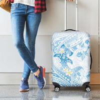 Polynesia Hammerhead Shark Luggage Cover Tropical Flowers Tribal Pattern Blue LT05 - Polynesian Pride