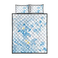 Polynesia Hammerhead Shark Quilt Bed Set Tropical Flowers Tribal Pattern Blue LT05 - Polynesian Pride