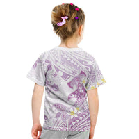 Polynesia Hammerhead Shark Kid T Shirt Tropical Flowers Tribal Pattern Lavender