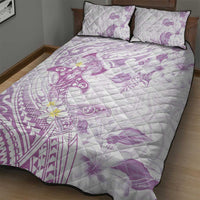 Polynesia Hammerhead Shark Quilt Bed Set Tropical Flowers Tribal Pattern Lavender LT05 - Polynesian Pride