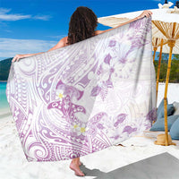 Polynesia Hammerhead Shark Sarong Tropical Flowers Tribal Pattern Lavender
