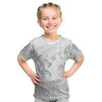 Polynesia Hammerhead Shark Kid T Shirt Tropical Flowers Tribal Pattern White